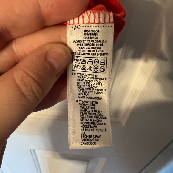 Forever 21 orange coral red sleeveless dress with zipper pleated medium - Picture 6 of 8